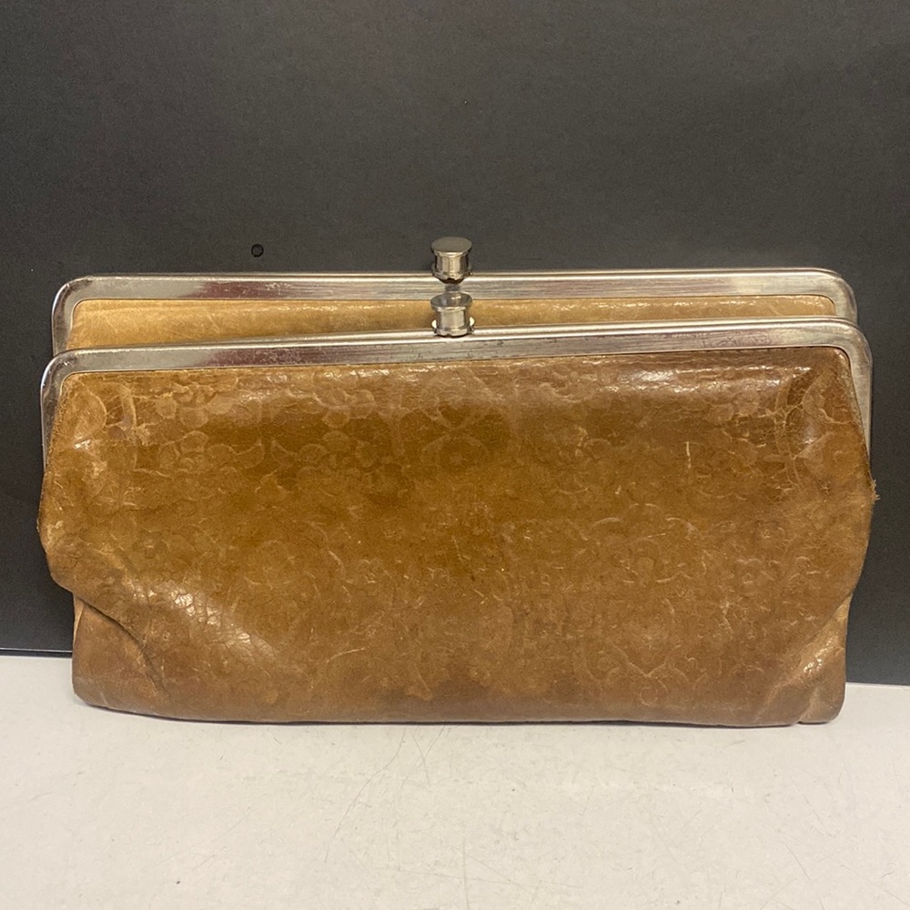 HOBO Lauren Brown Embossed Clutch Snap Wallet